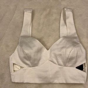 Nasty Gal cream crop top xs
